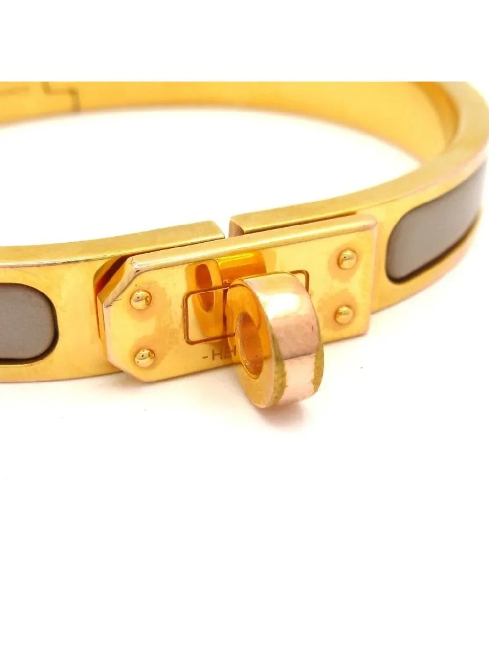 Hermes Bangle Mini Click Kelly Gold Gray Ju Bracelet